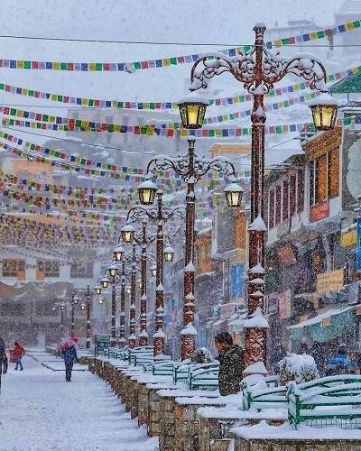 Snowfall in Ladakh
